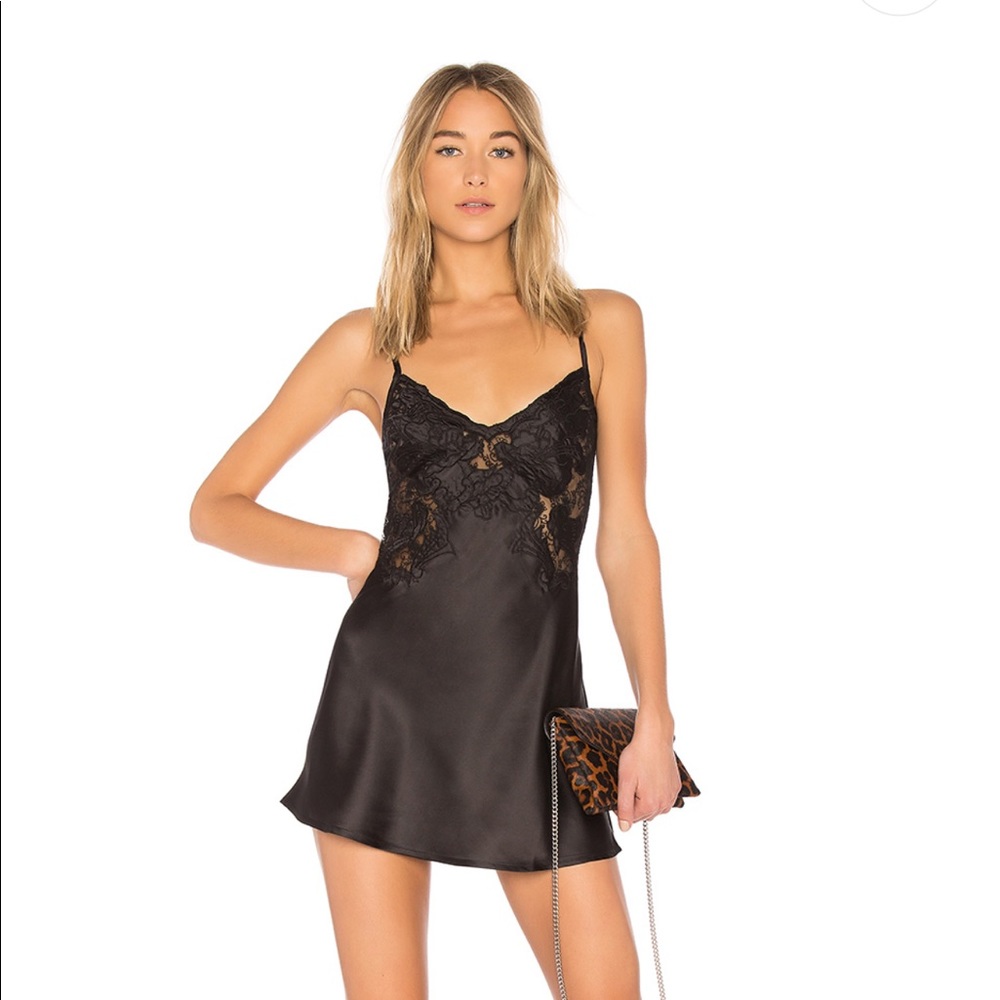 MAJORELLE Black Lace Mini Dress